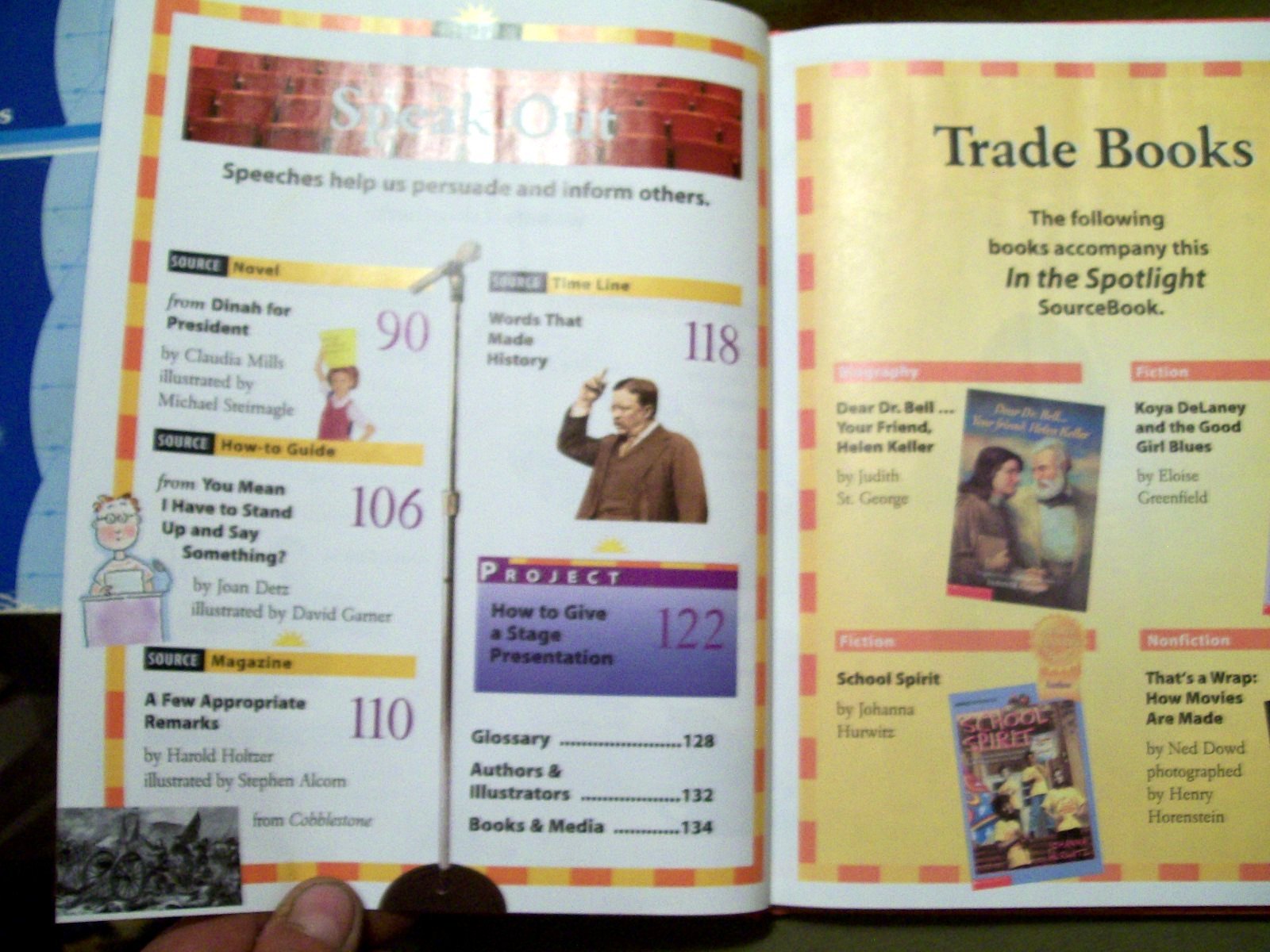Scholastic Literacy Source Book 5th Grade 5.4 in the Spotlight (1996, Hardcover)