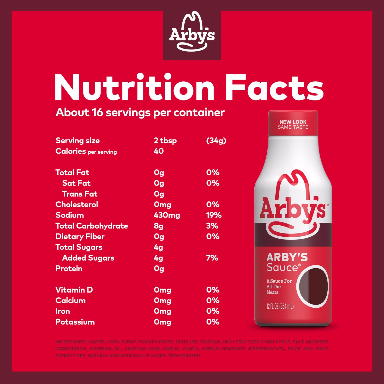 Arby’s Original Sauce, 12 fl. oz., All Purpose Sauce for Sandwich Regular