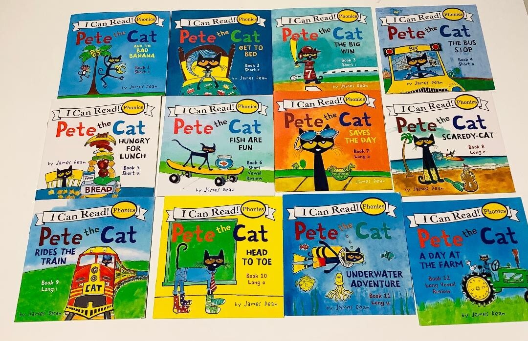 Set of 12 Pete the Cat Readers Phonics Paperback Books 2017