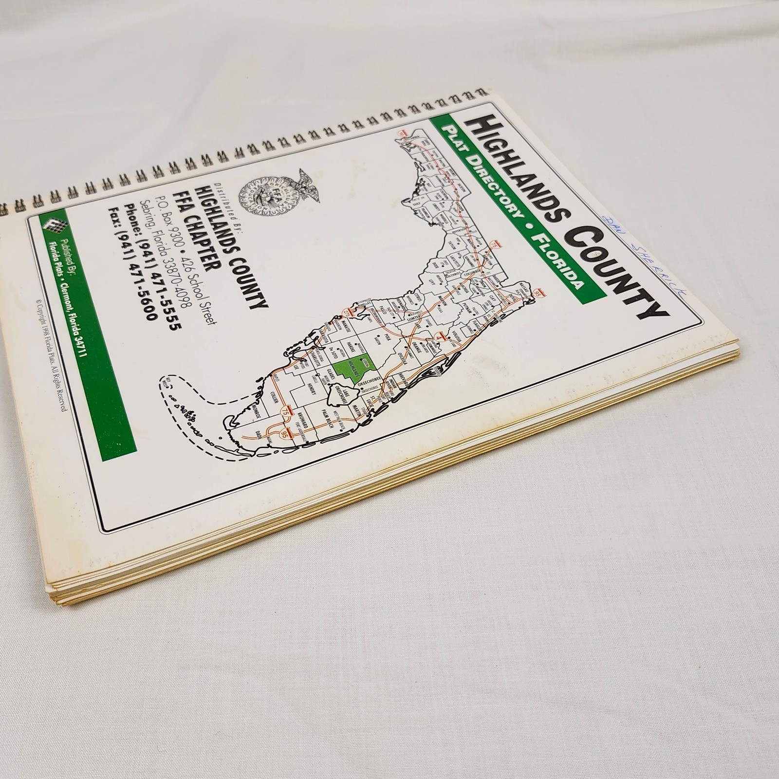 Florida Plats Highlands County Plat Directory Florida 1991 1998 White Maps