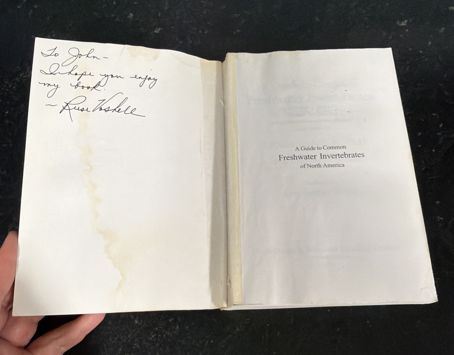 J Reese Voshell Signed Freshwater Invertebrates of North America Paperback