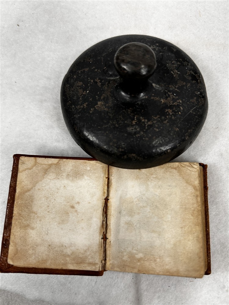 antique 1851 miniature book leather 2 x 2 History of the Bible 23 illustrations