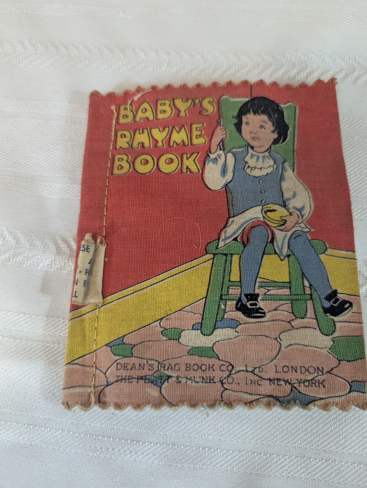 Baby’s Rhyme Book Rag Book Dean’s Rag Book Co. London 5″L