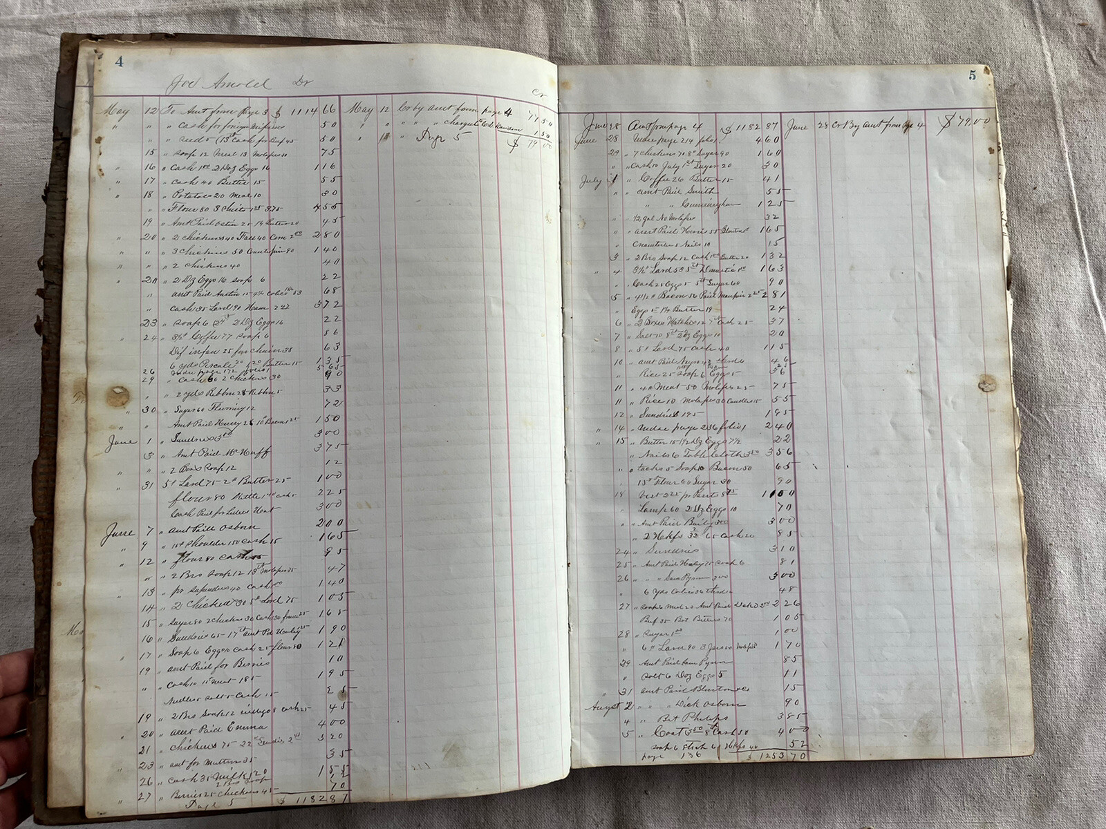 1876 Arnold Bros. Dry Goods 480 Full Pages Ledger Wartrace TN History Geneology