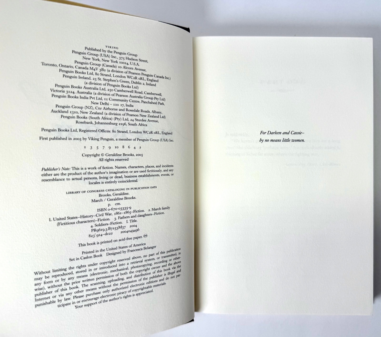 March (Pulitzer) Geraldine Brooks 2005 HCDJ 1st edition 1st printing w Mylar, VG