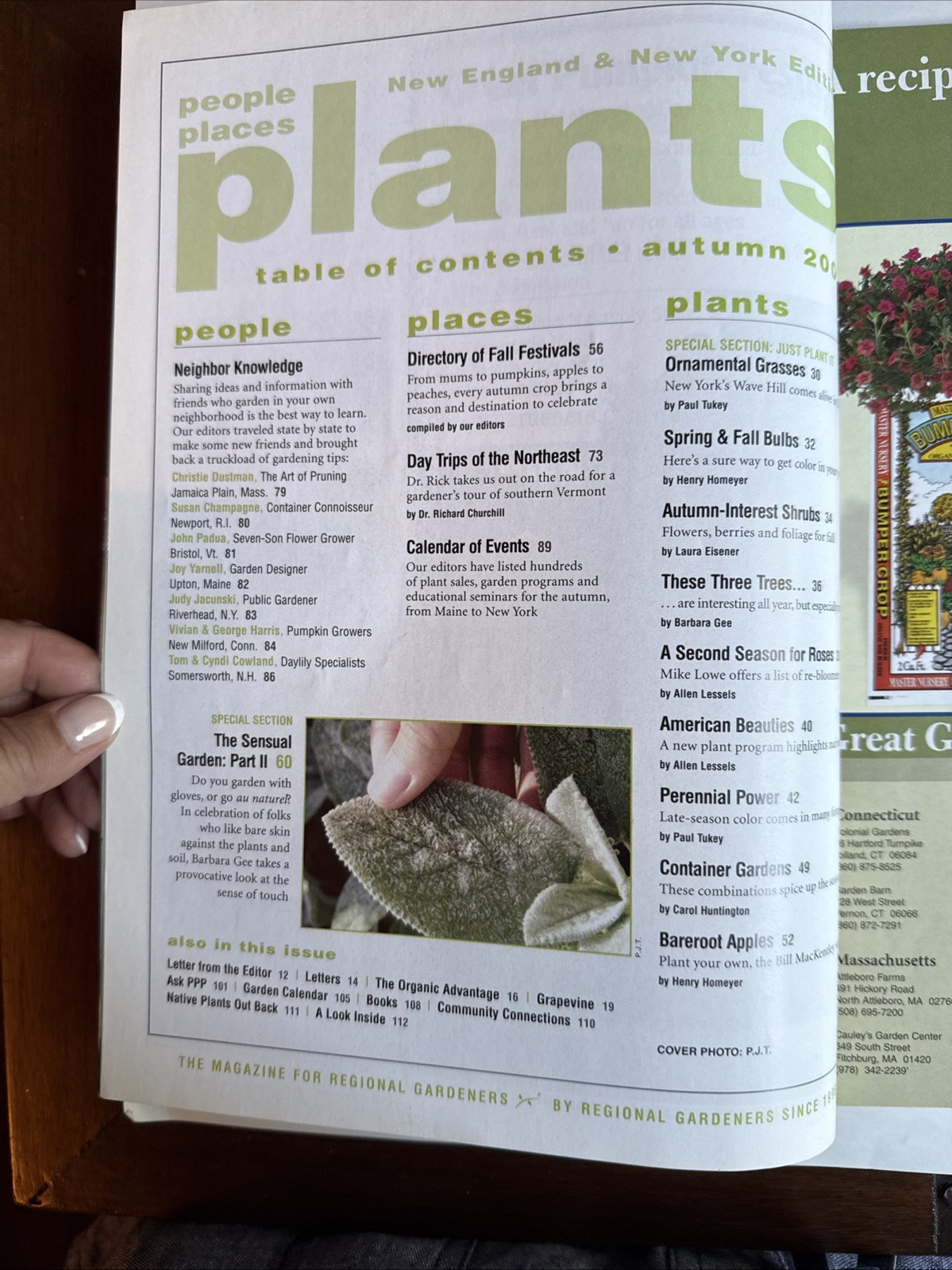 PEOPLE PLACES PLANTS – New England & New York Garden Magazine Autumn 2005 112 Pg
