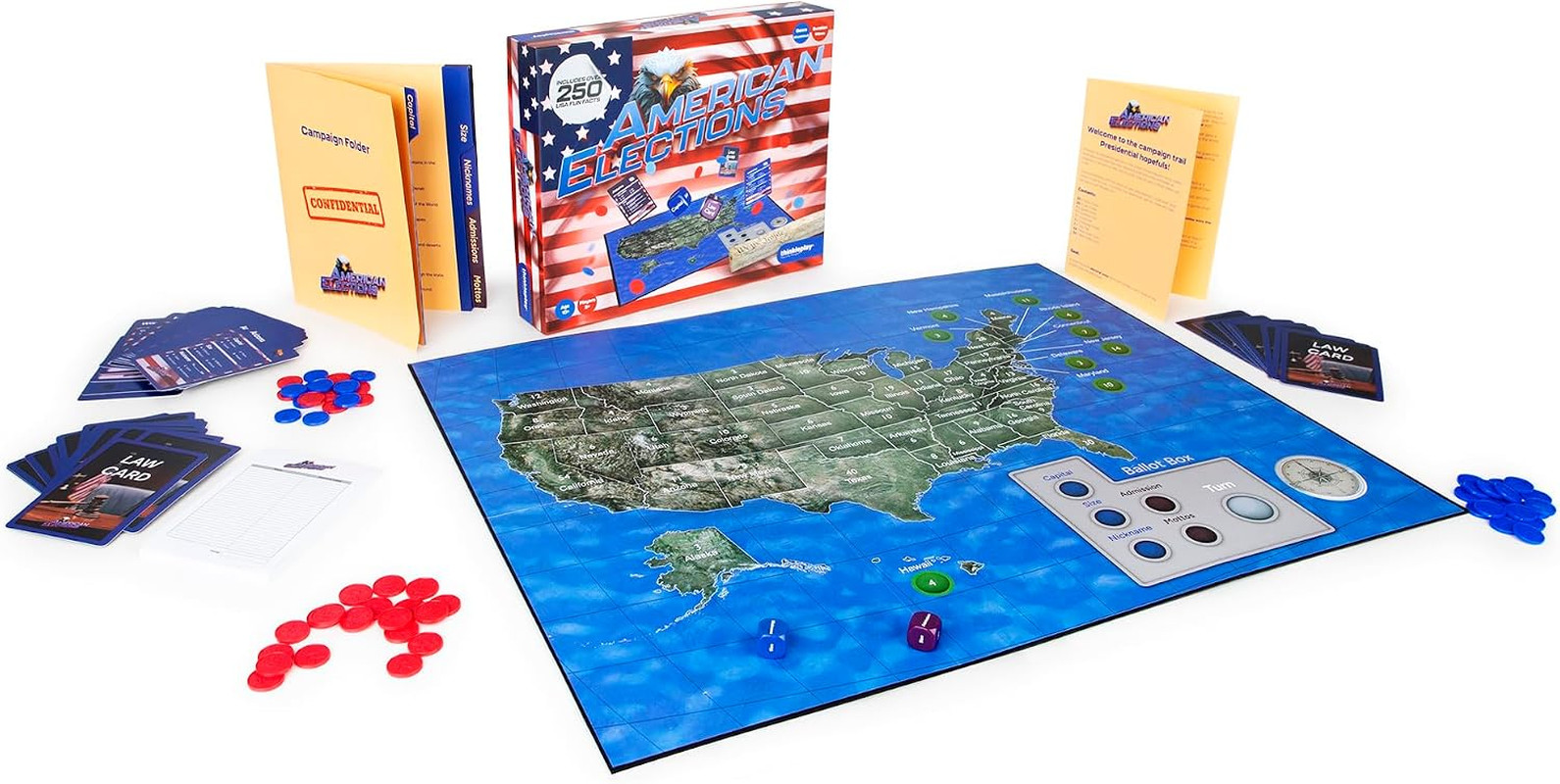 American Elections U.S. History & Civics Board Game – Learn State Facts, Geograp