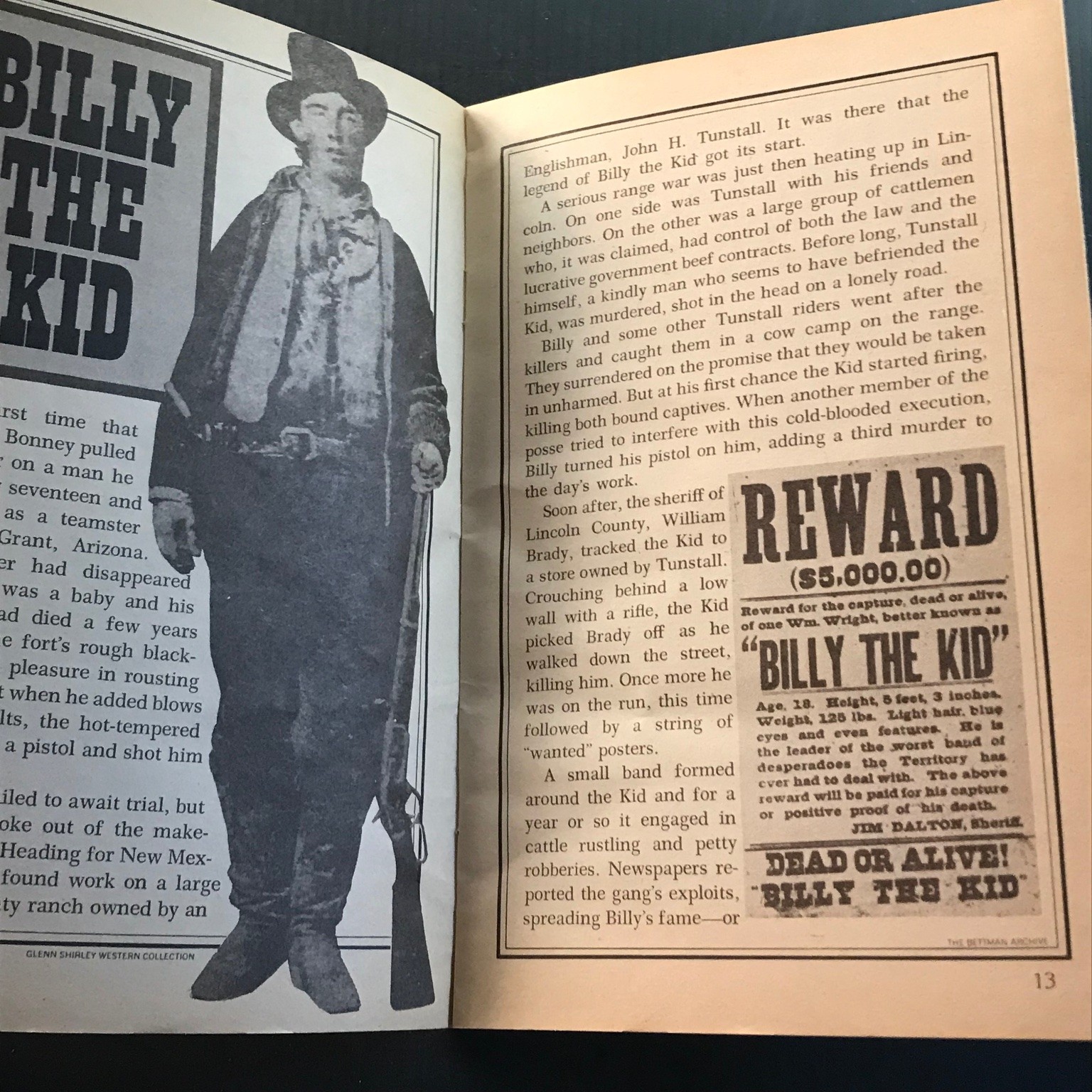 Legendary Characters of the Old West 1976 First Edition Illustrated Booklet