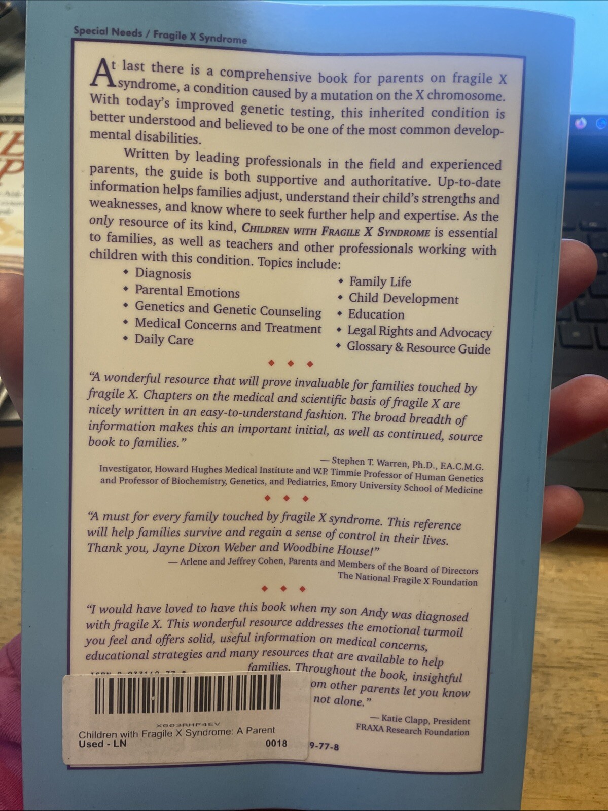 Children with Fragile X Syndrome : A Parents’ Guide by Jayne Dixon Weber (2000,