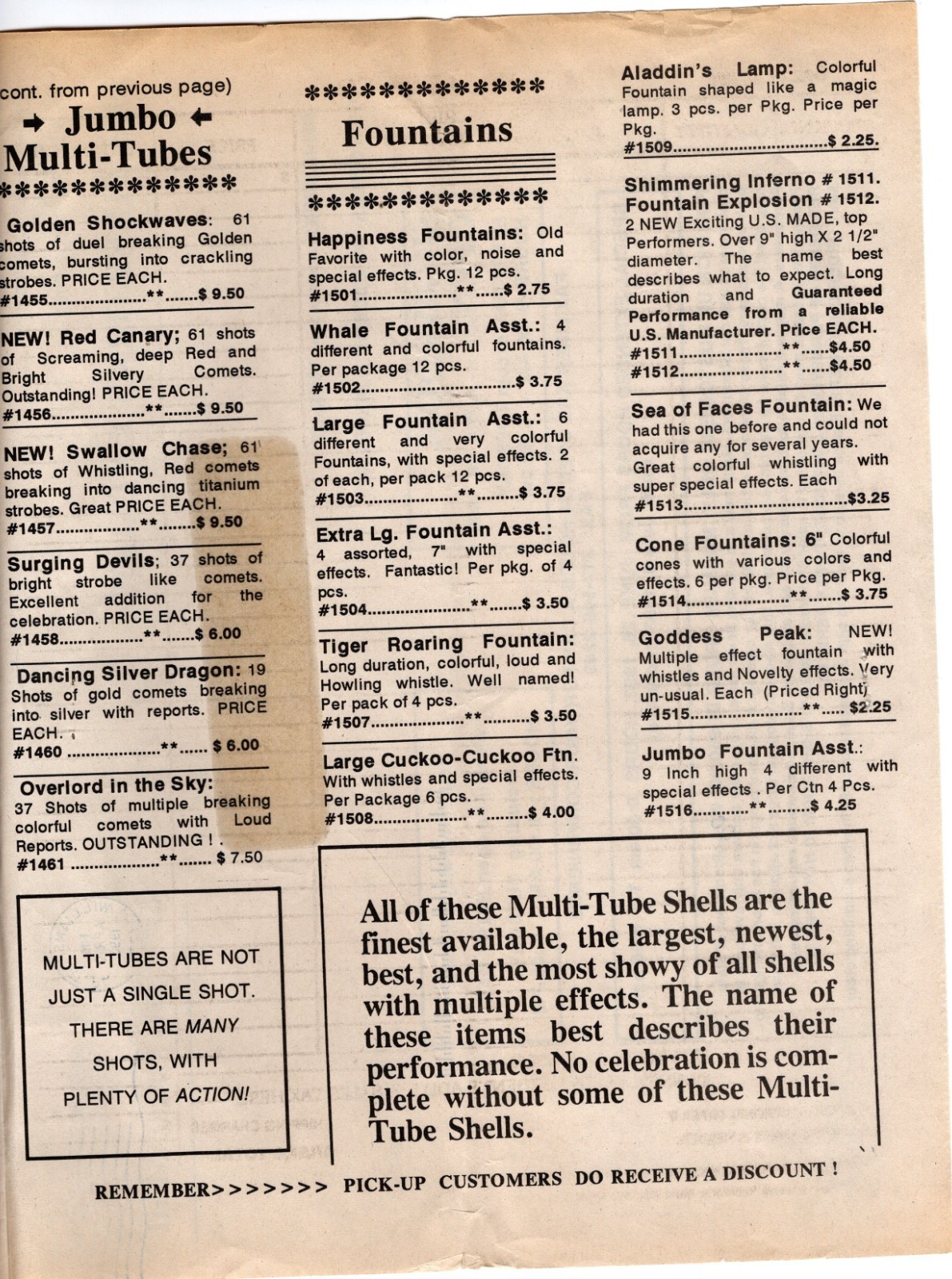 FIREWORKS CATALOG 1993 A&W SALES MUNCY, PA 16 Pages