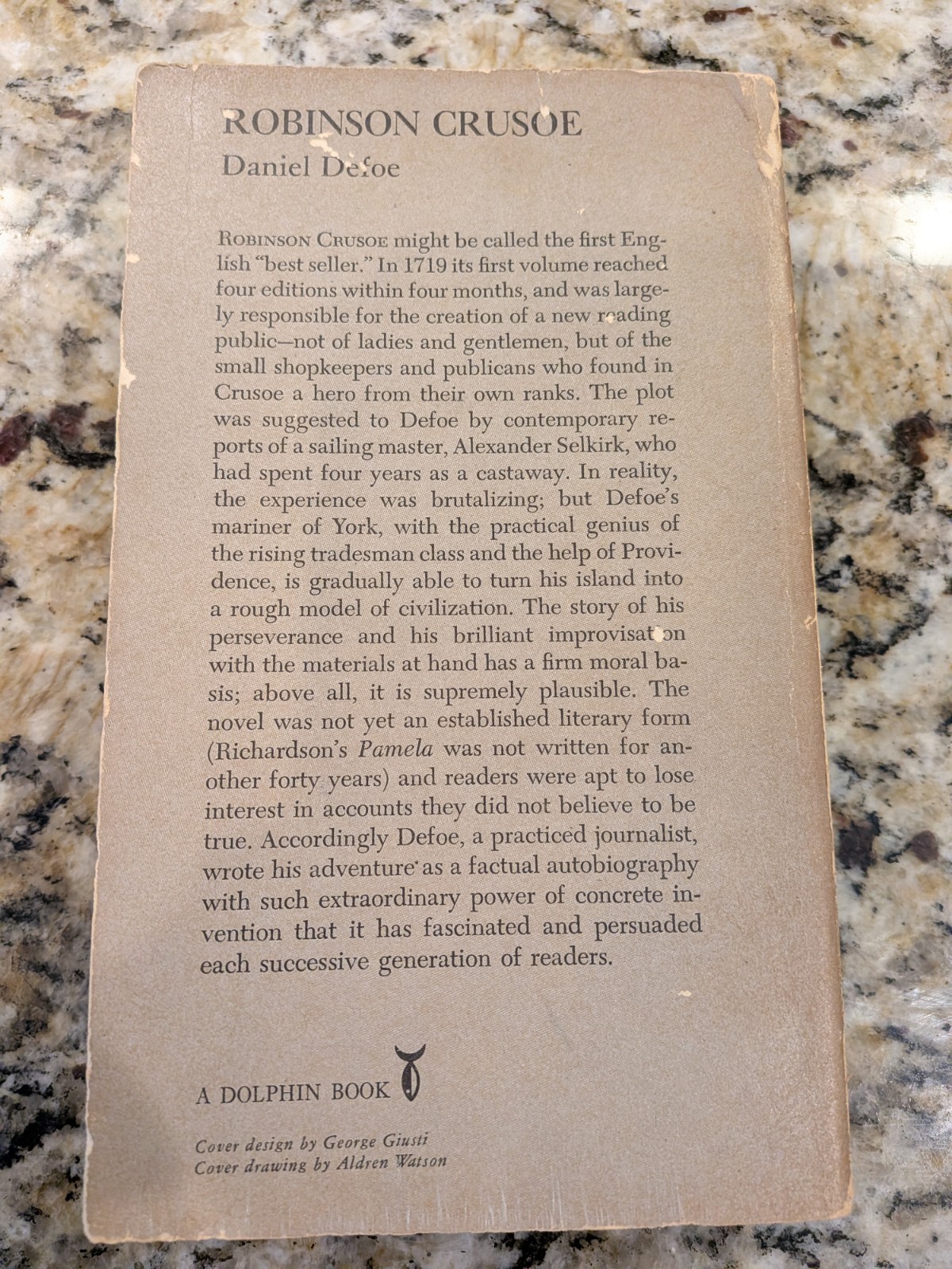 Vintage ROBINSON CRUSOE by Daniel Defoe Dolphin Paperback