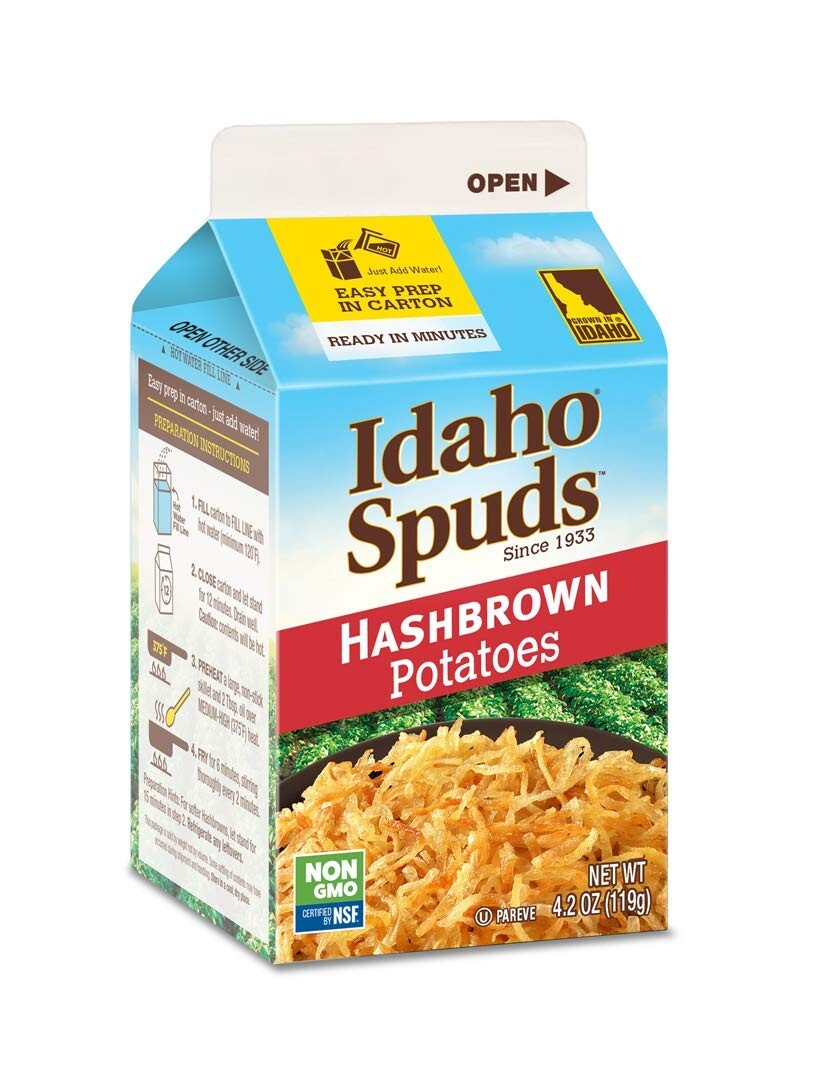 Premium Hashbrown Potatoes 4.2 Oz, 8 Pack, Made from 100 Potatoes No
