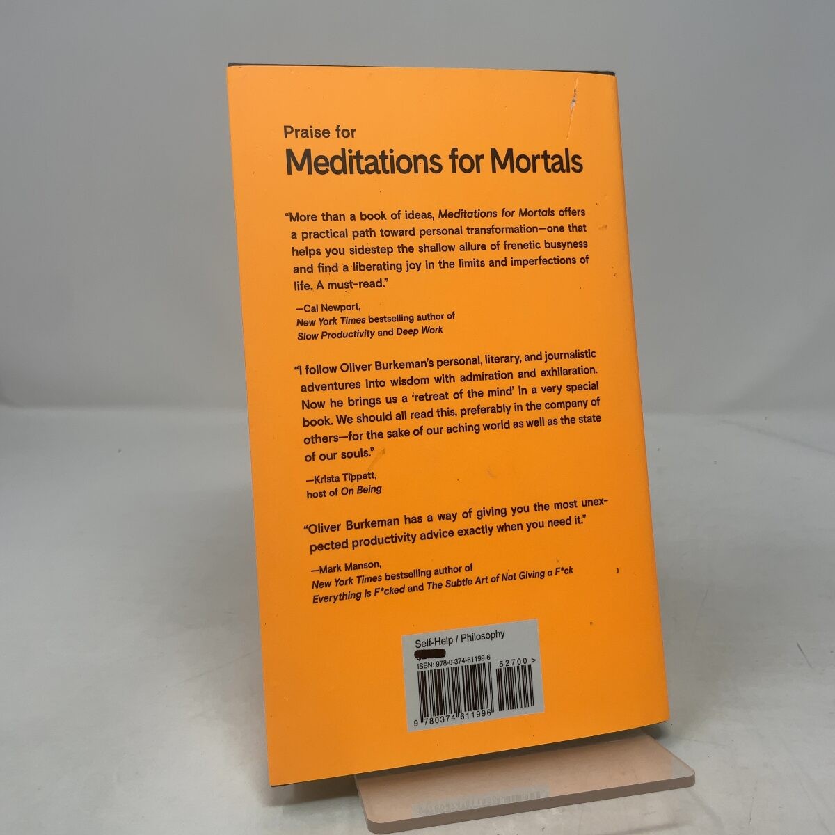 Meditations for Mortals by Oliver Burkeman HC First Edition Like New 2024