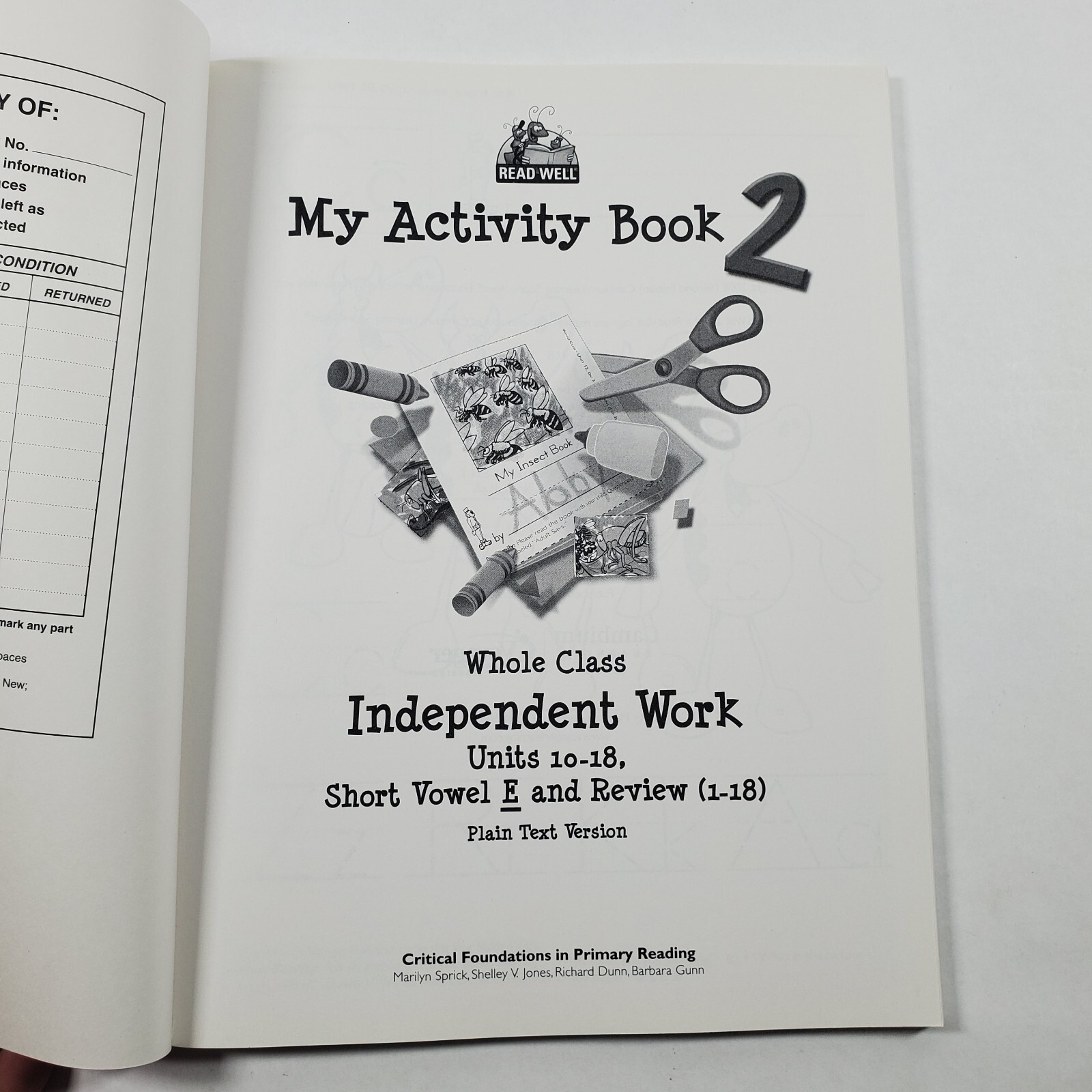 Read Well Level K My Activity Books 1-3 Sopris West Voyager Cambium Homeschool