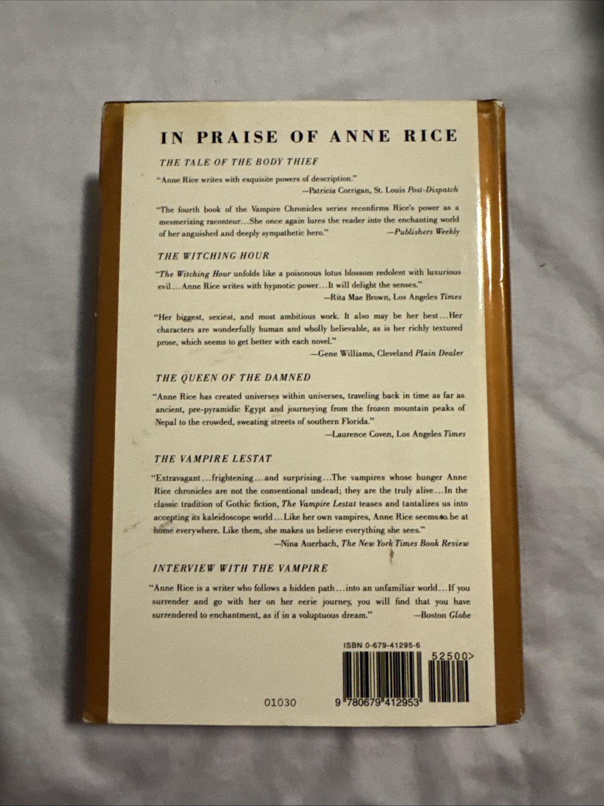 Anne Rice Lasher (1993, Hardcover First Edition, Signed) Witches Mayfair Rowan