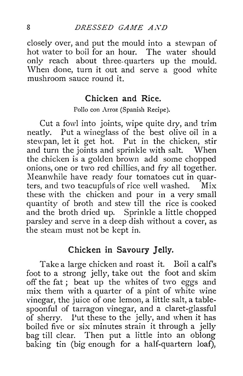 1888 Dressed game And Poultry à La Mode Vintage Cook Book 82 Pages
