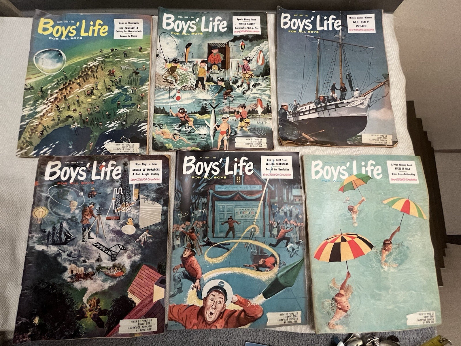 Vintage Lot of 1958- 1959 Boys Life Magazines Lot of 17