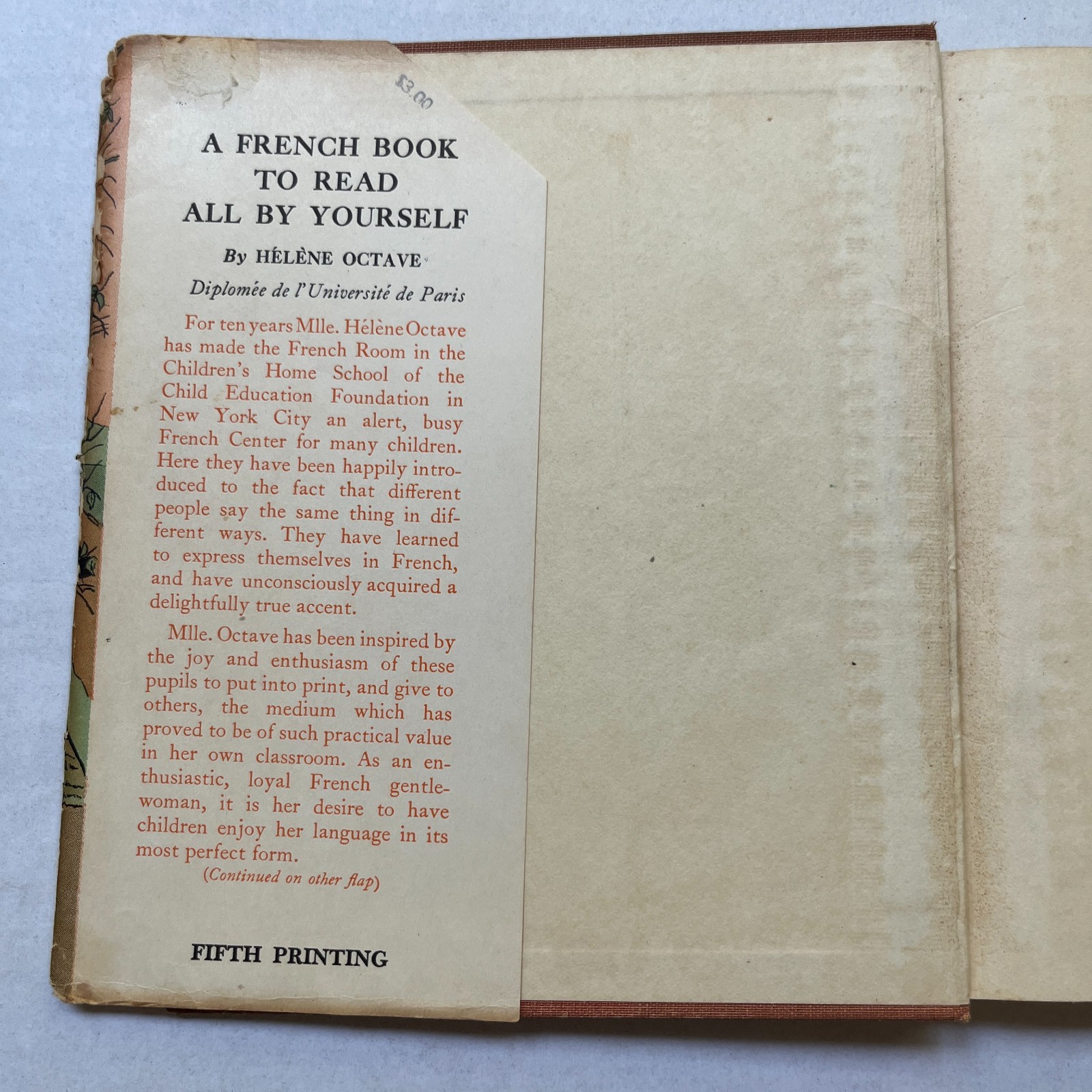 A French Book to Read All By Yourself by Helene Octave Vintage 1950s 102 pages