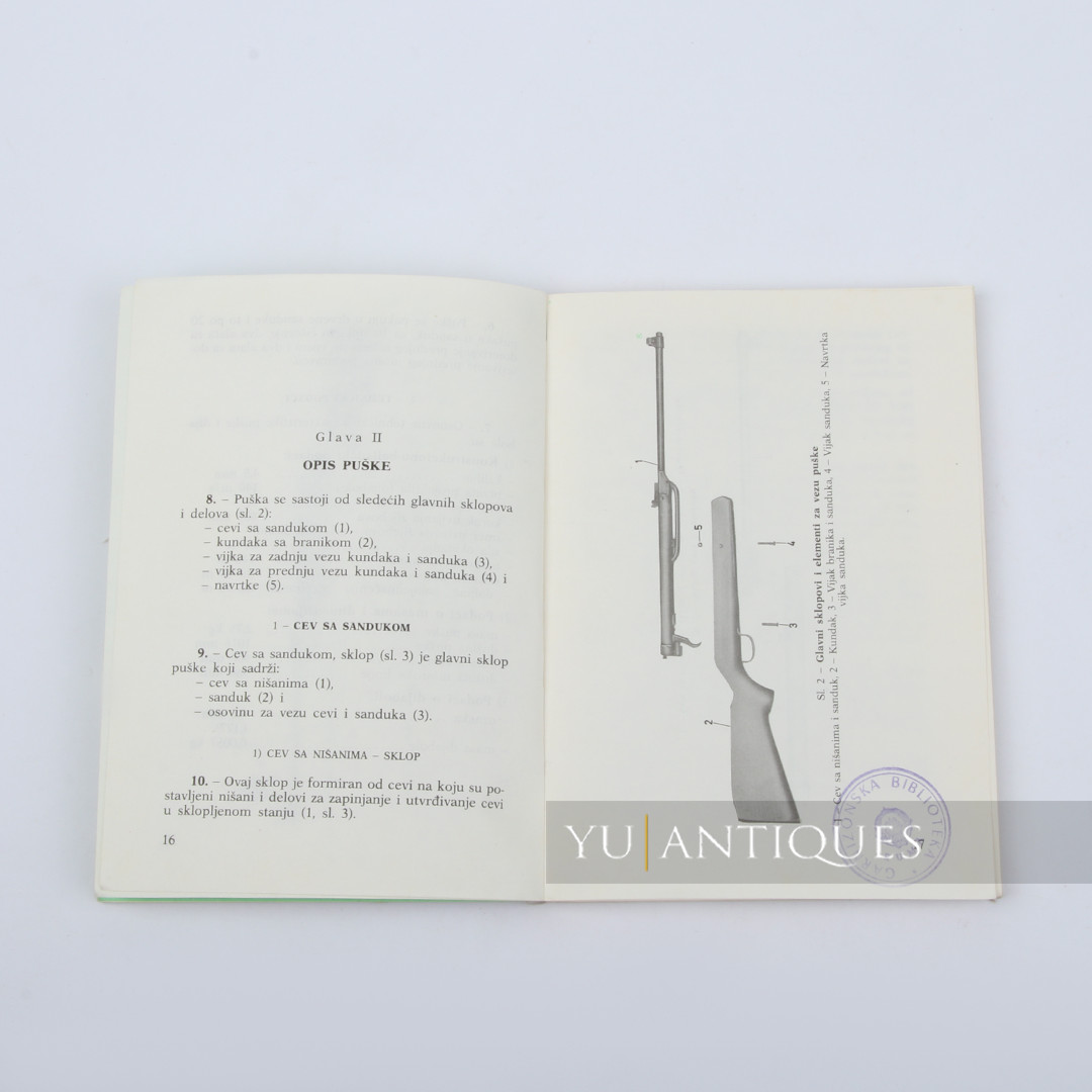 JNA YPA Yugoslav Peoples Army Manual Book For Air Rifle 4,5mm M81A Handling Etc