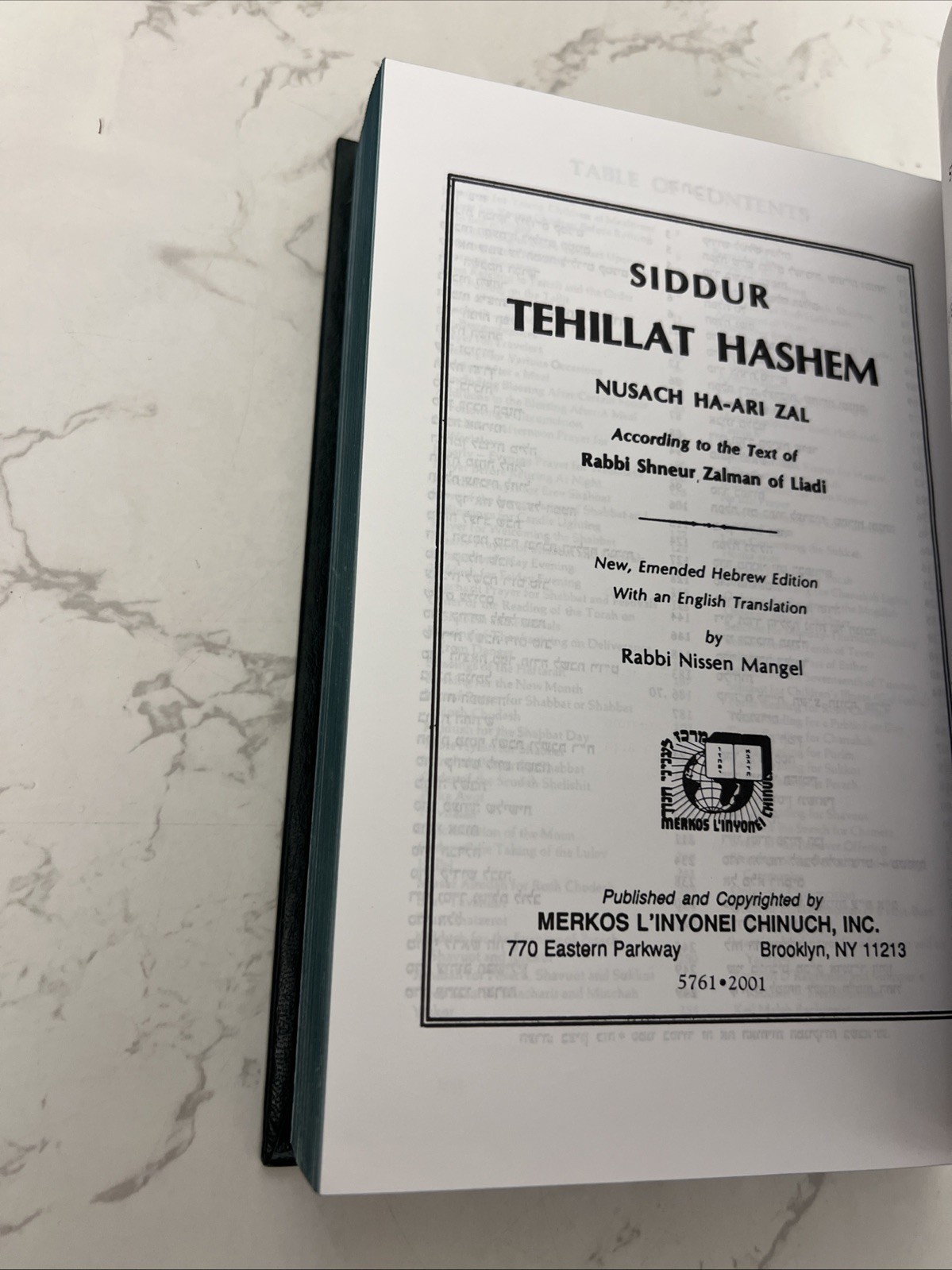 Siddar Tehillat Hashem NUSACH HA-ARI ZAL With Eng. Translation Hardcover-Green