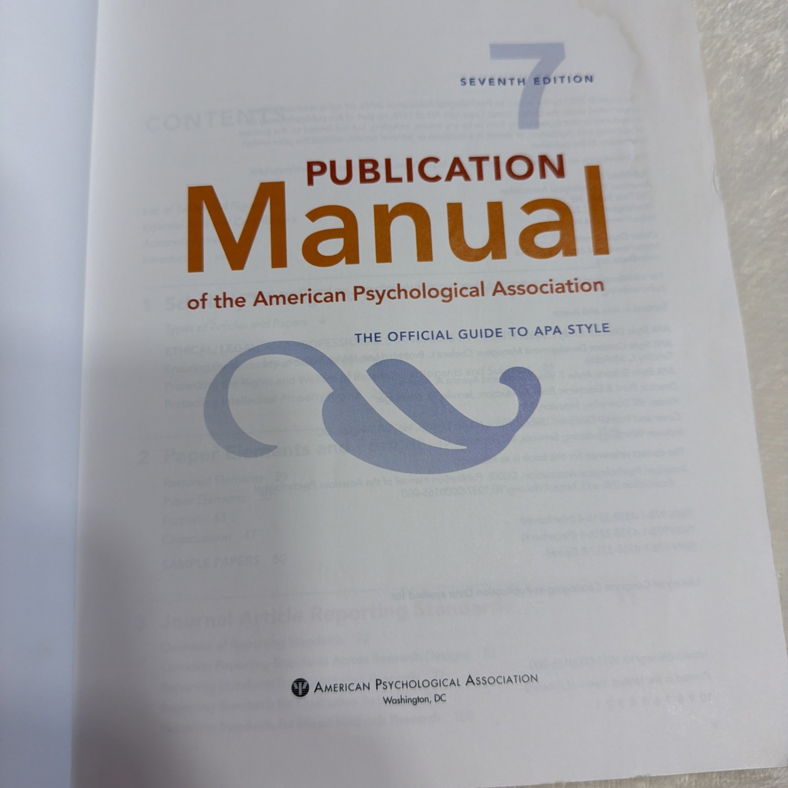 Publication Manual (OFFICIAL) 7th Edition of the American Psychological…