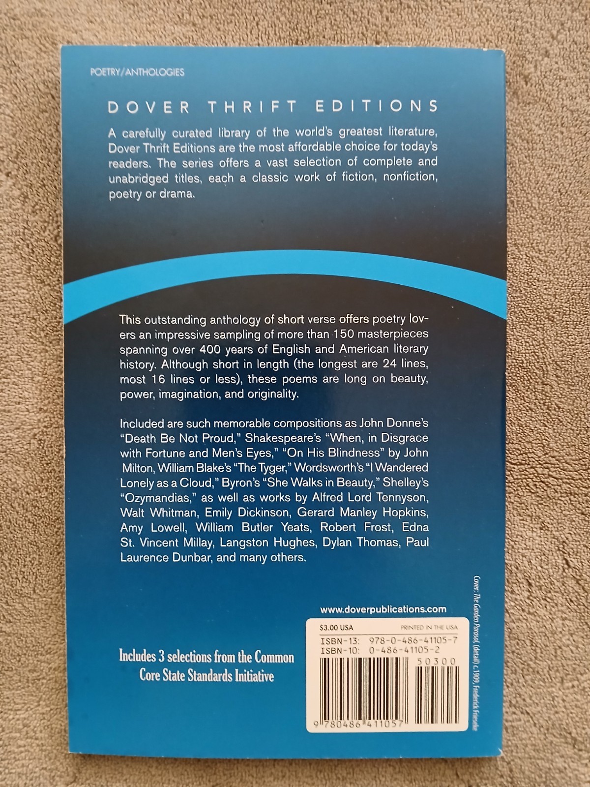 Great Short Poems (Dover Thrift Editions) Paul Negri Like New 2000 Softcover