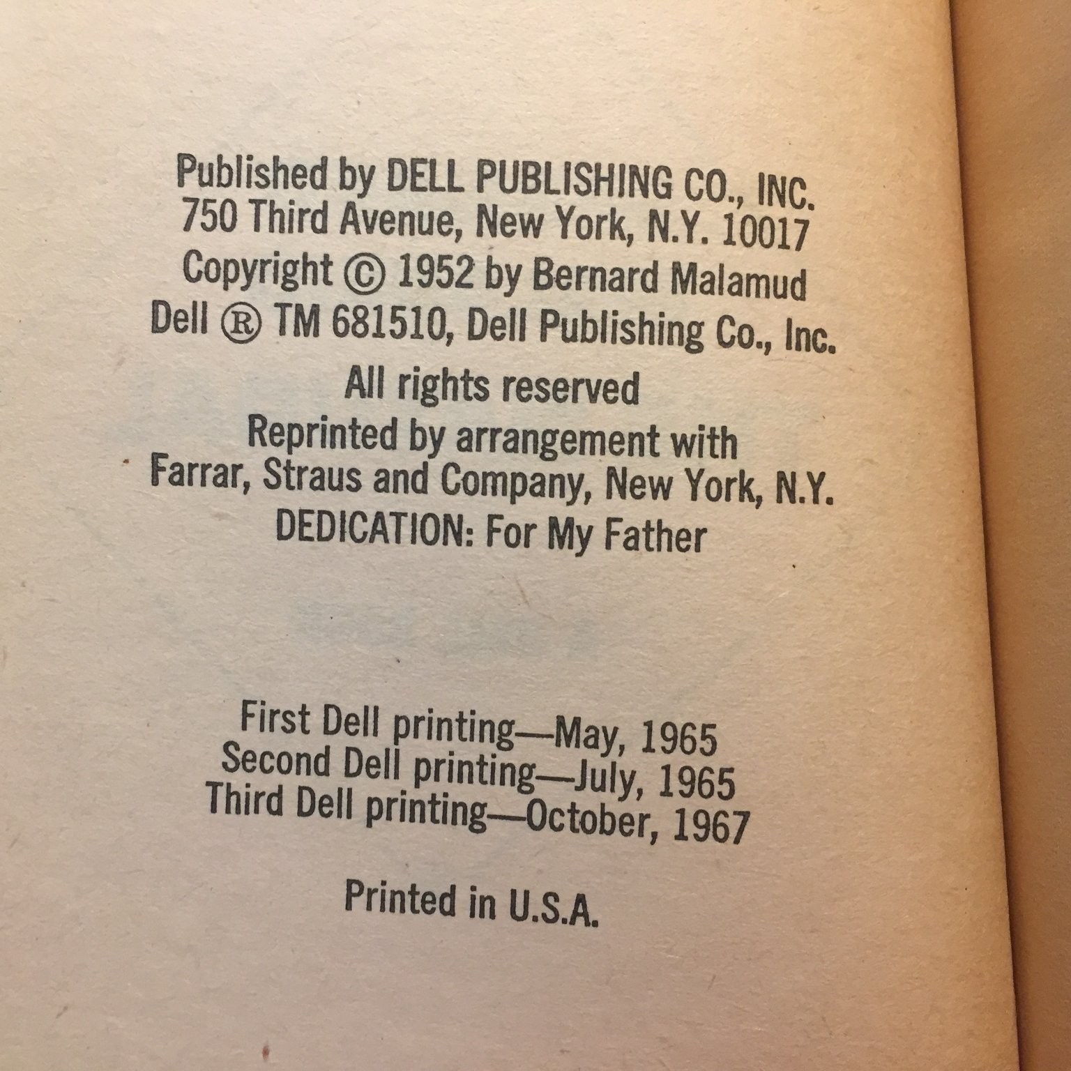 The Natural by Bernard Malamud 1965 from Dell Paperback Award-Winning Novel