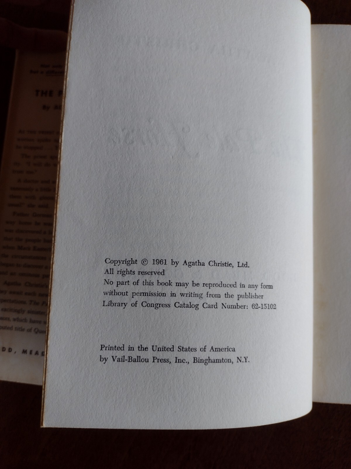 The Pale Horse Agatha Christie Hardcover 1961