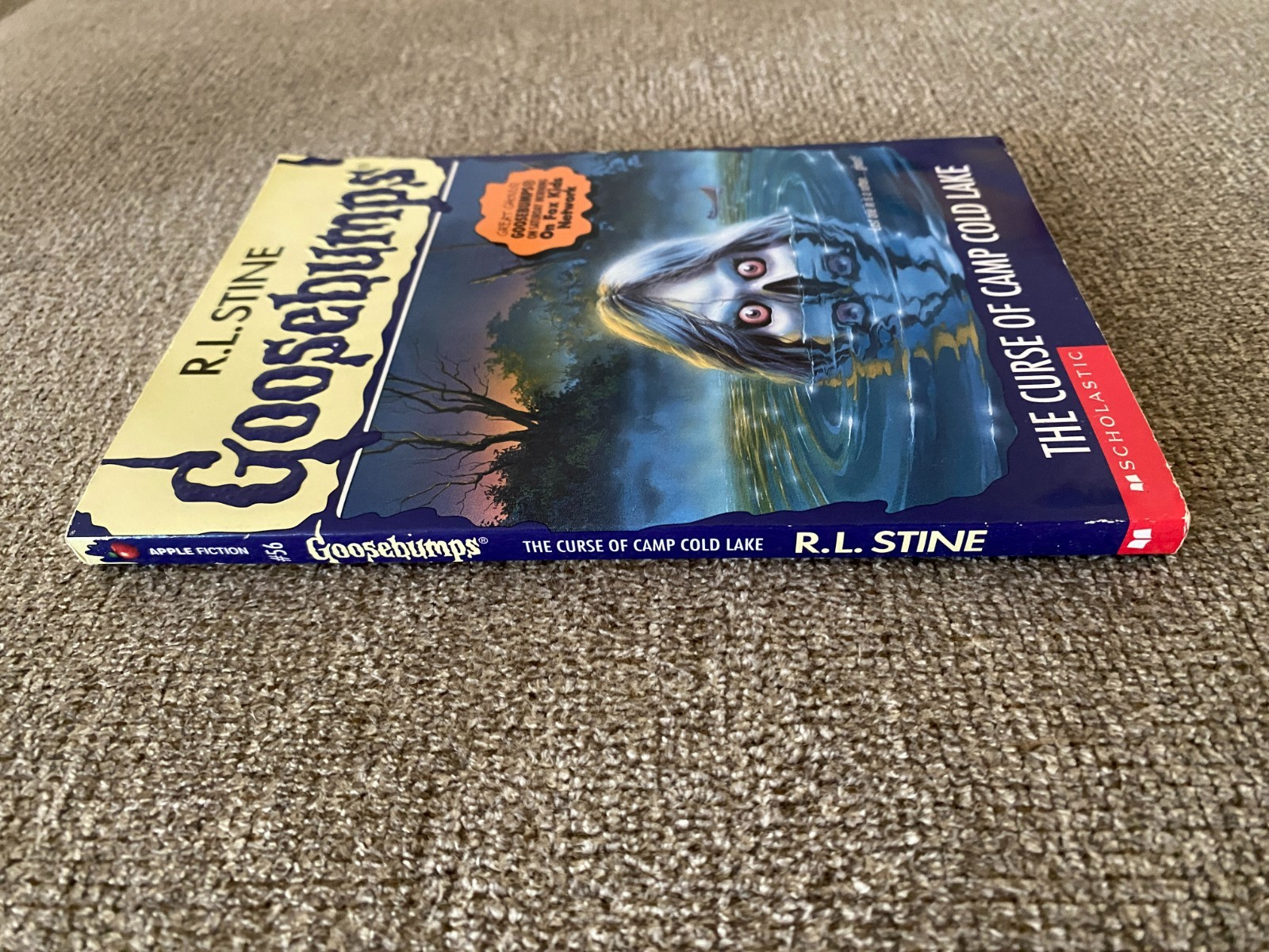 LN 1st print Goosebumps #56 The Curse of Camp Cold Lake w/att bookmark & cards