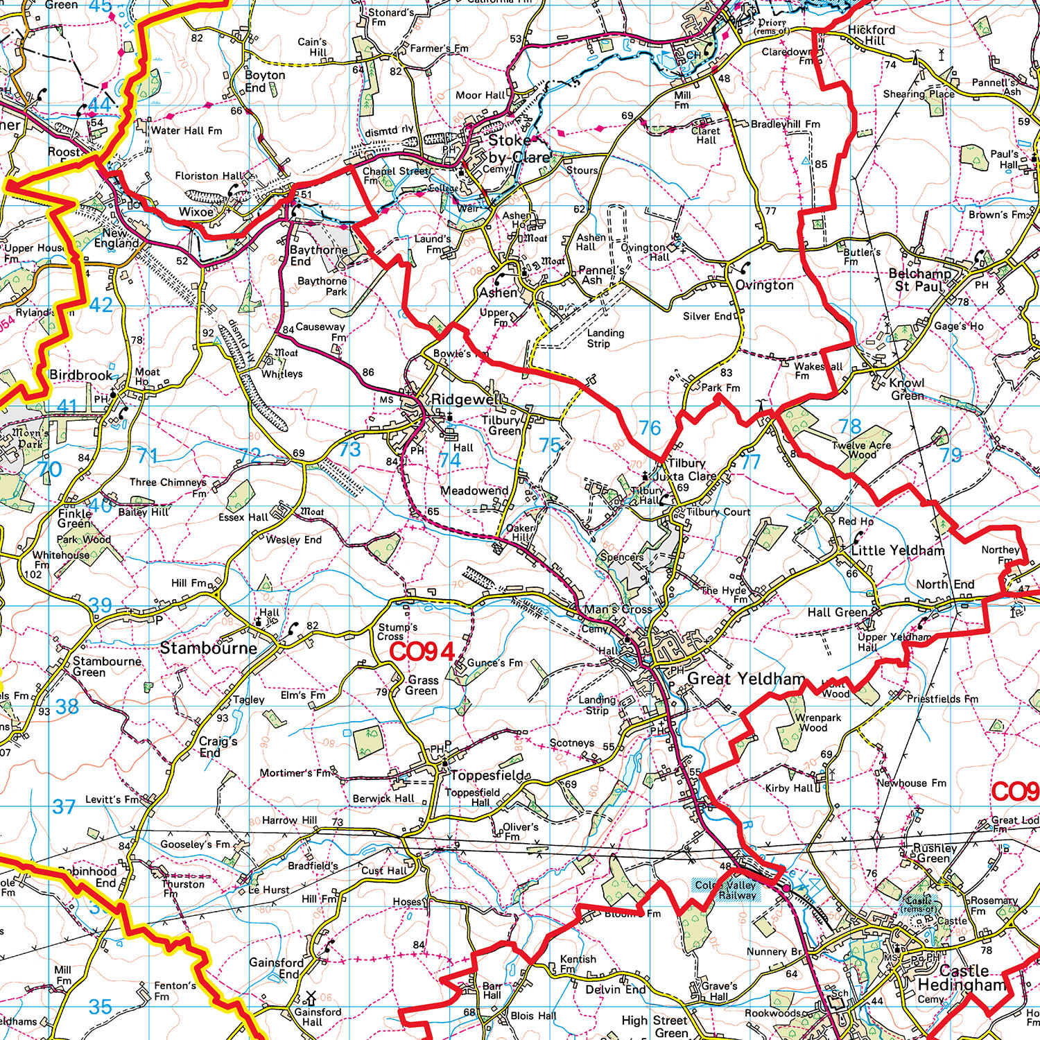 (G50) Map of Colchester CO Postcode Sectors, Poster of Colchester Postcodes