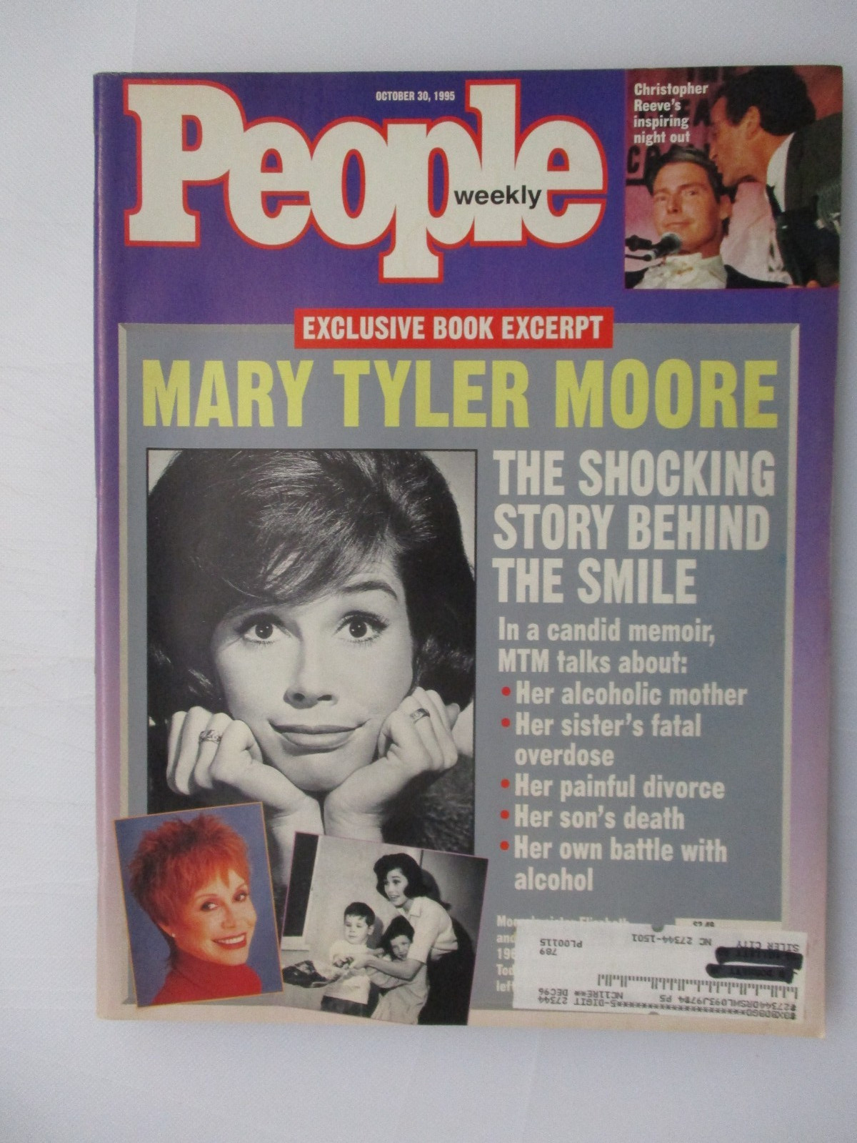 PEOPLE MAGAZINE OCTOBER 30, 1995 MARY TYLER MOORE CHRISTOPHER REEVE NIGHT OUT