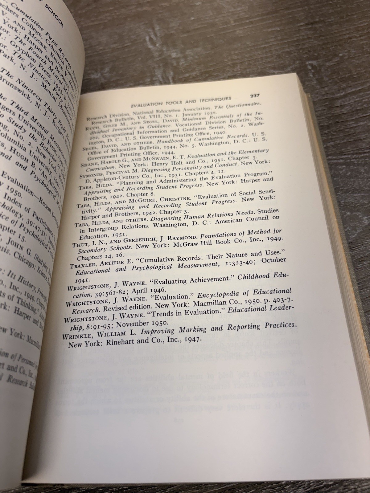 Measurement and Evaluation in the Elementary School 1953 HC Education Book