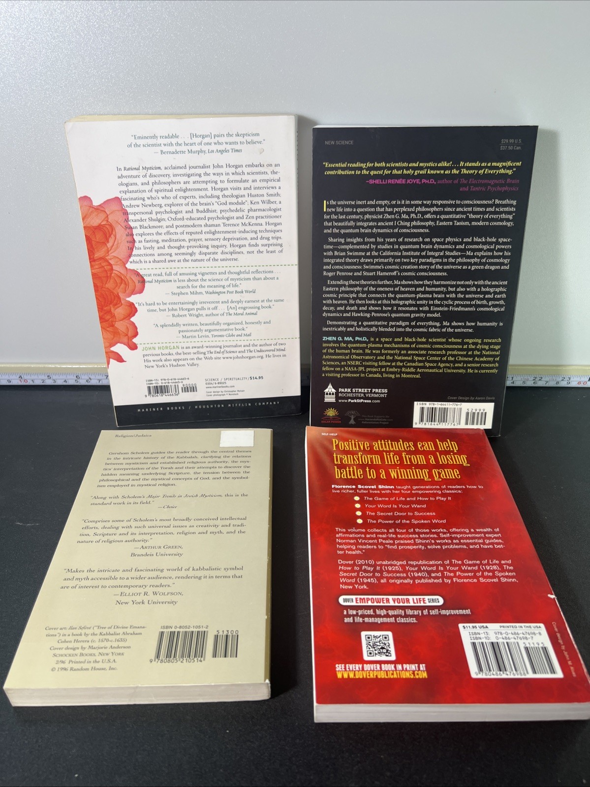 Mysticism Spirituality Book Lot Horgan Scholem Kabbalah Tao Cosmos Shinn 4 PB