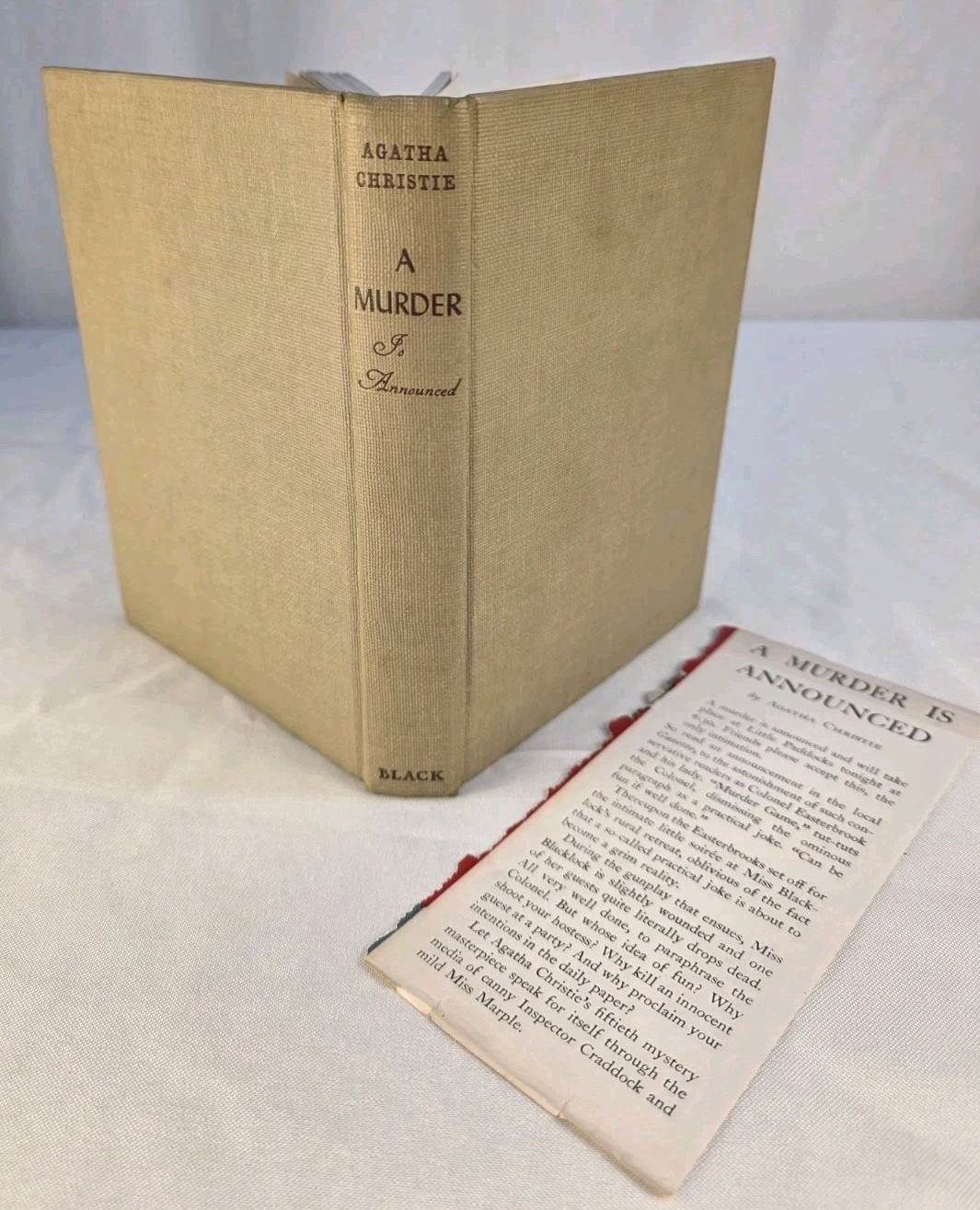 Vintage Agatha Christie- A Murder Is Announced 1950 Book Hardback Miss Marple