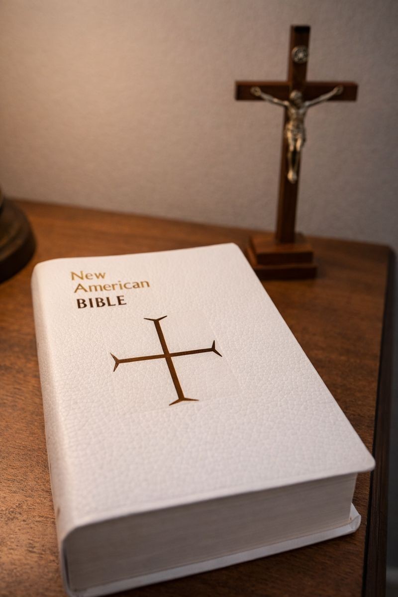 New American Bible White Leatherette Cover – Good Condition – 1991 Revised Psalm