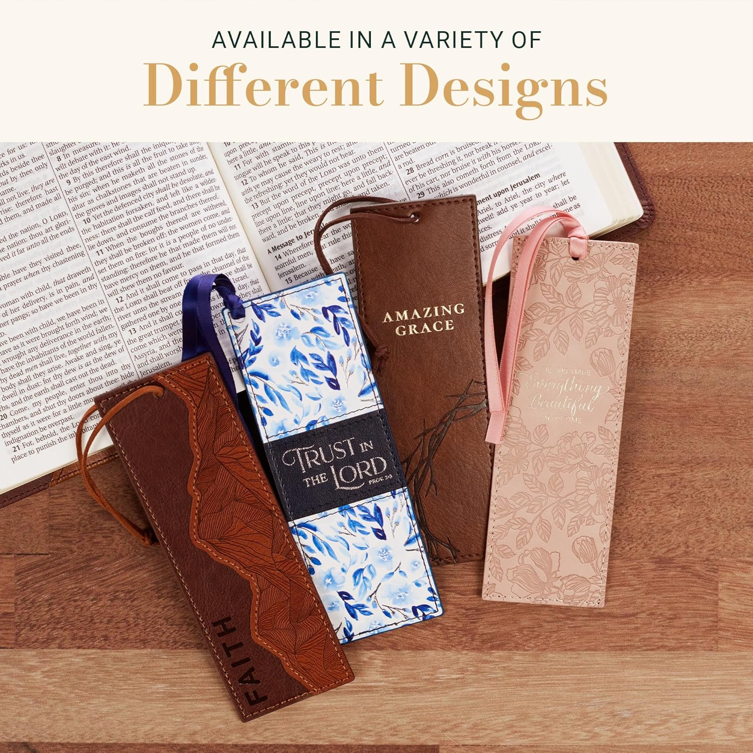 Premium Vegan Leather Inspirational Scripture Bookmark for Men & Women: Amazing