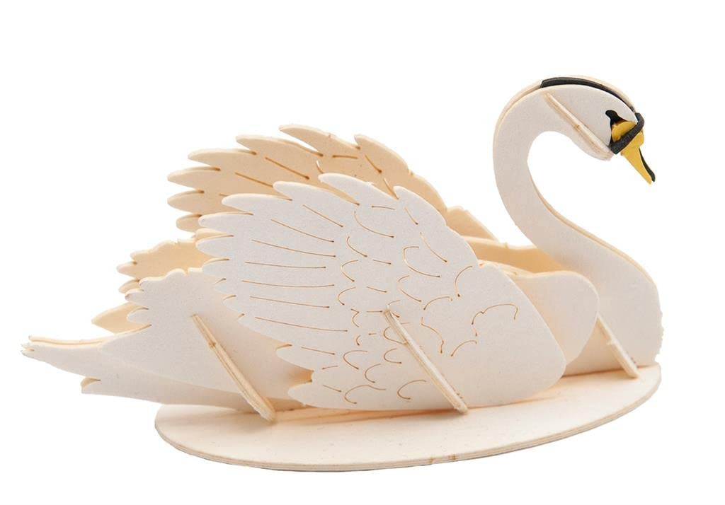 Fridolin 3D-Papiermodell: Schwan, 8 x 3,5 x 4,5 cm, im Beutel 10,5 x 21 x 0,5 cm