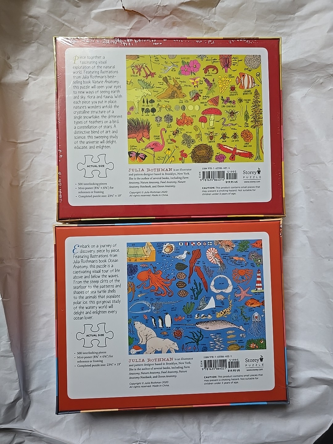 New Nature + Ocean Anatomy: The Puzzle (500 pieces) Julia Rothman Bundle