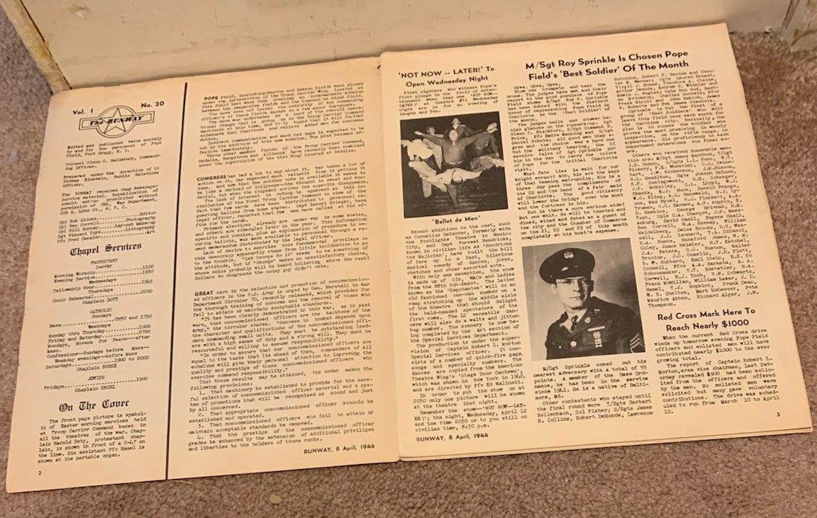 POPE FIELD RUNWAY FORT BRAGG NC VINTAGE 1944 MILITARY AIR FORCE USAF WAR BOOKLET