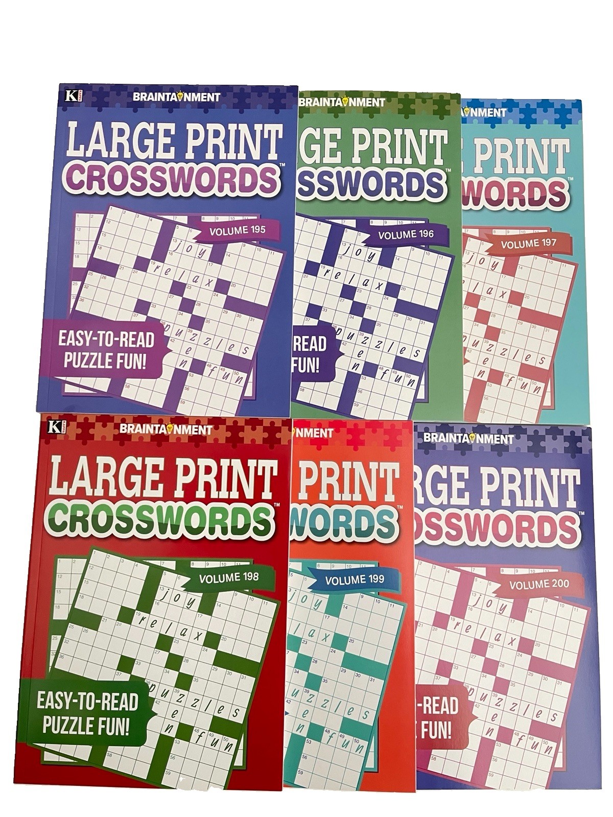 Lot 6 Kappa Large Print Crossword Books Braintainment NEW Free Ship NEW