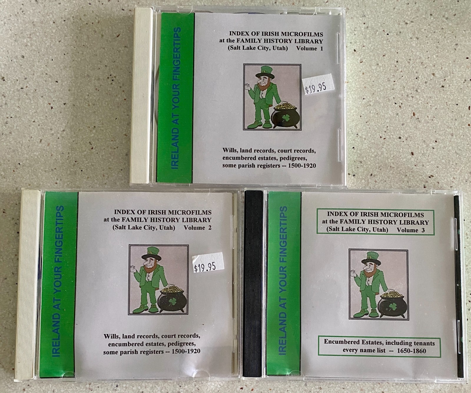 Ireland At Your Fingertips Inex of Irish Microfilms FAmily History Vol 1 2 & 3