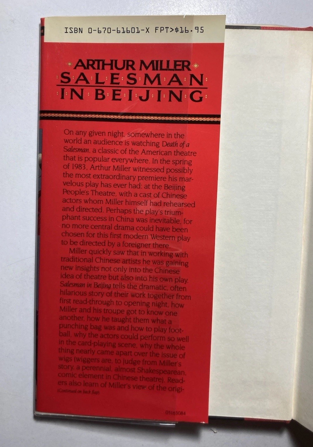 ARTHUR MILLER “Salesman in Beijing” Hardcover First Edition Viking 1984 w/Photo