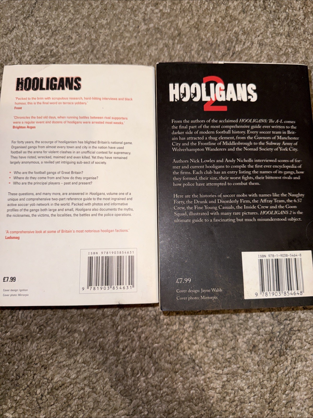Hooligans Nick Lowles Andy Nicholls Complete Set Football Hooliganism USA Seller