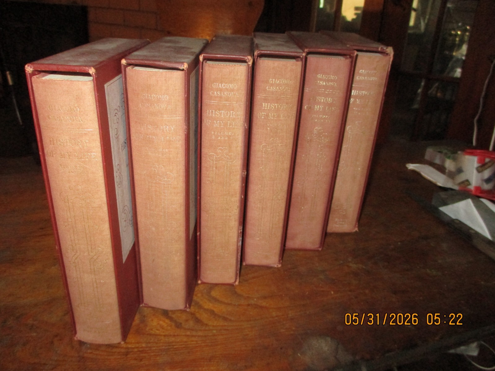 Giacomo Casanova History of My Life Volumes 1-12 (bound in 6.) Slipcased.