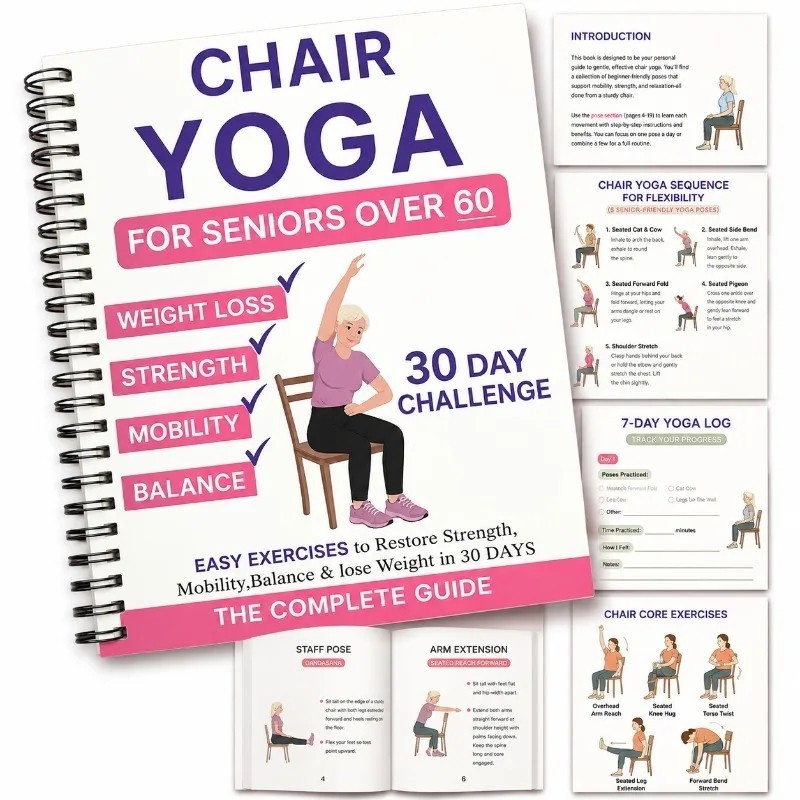 30 Day Chair Yoga Guide for Seniors Over 60 Strength Balance Book