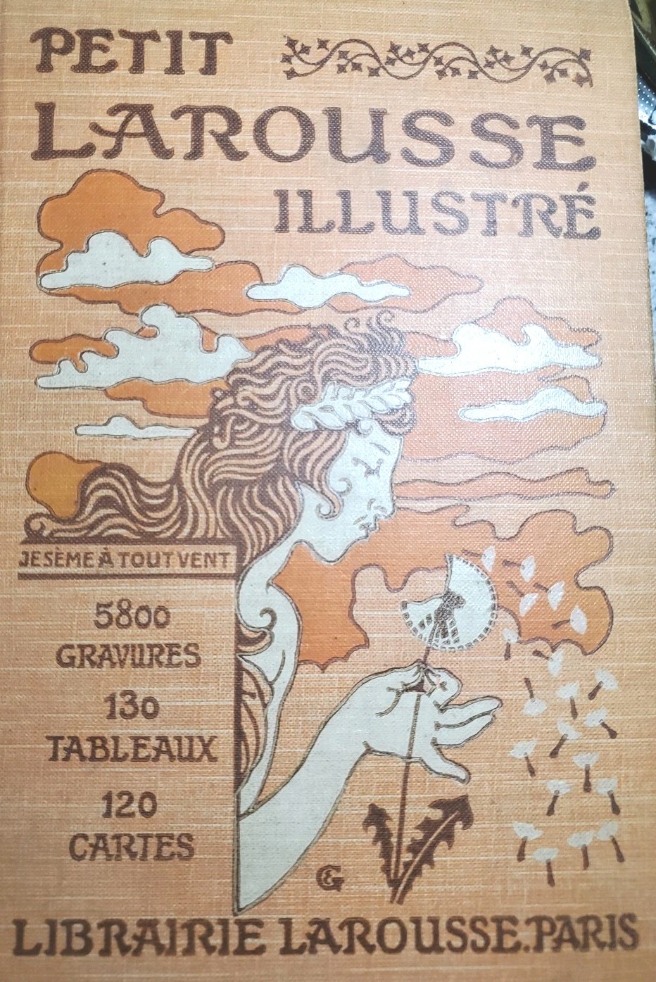 Antique 1920s Petit Larousse Illustrated Dictionary Paris HC French 1664 Pages