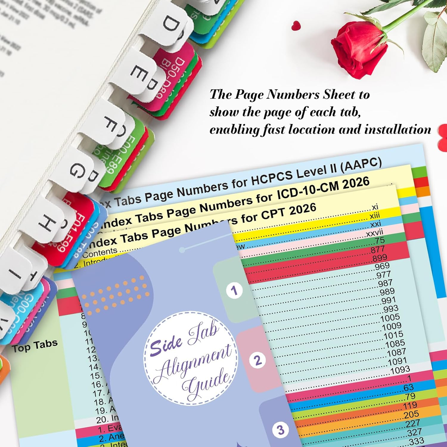 Index Tabs for CPT, AAPC Version ICD-10-CM & HCPCS Level II 2026, 3 Set Bundle,
