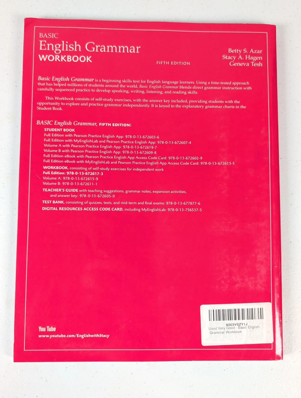 Basic English Grammar 5th Edition Workbook Pearson Paperback