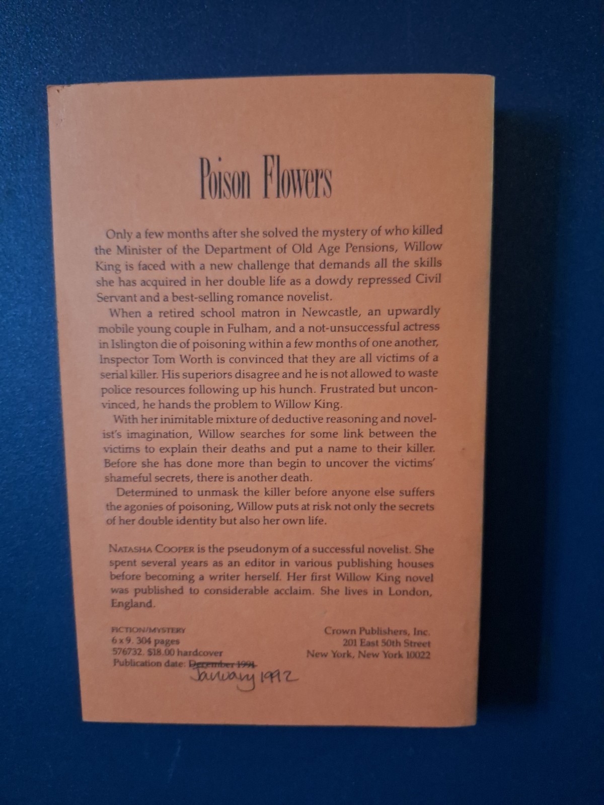 Poison Flowers by Natasha Cooper-First U.S. Edition UNCORRECTED PROOF Softcover
