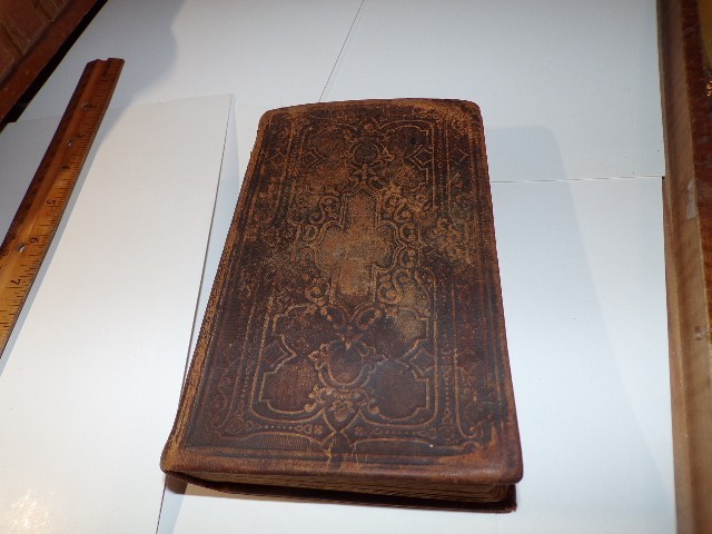 The Holy Bible American Bible Society RARE 1869 Brown Leather Original Tongues
